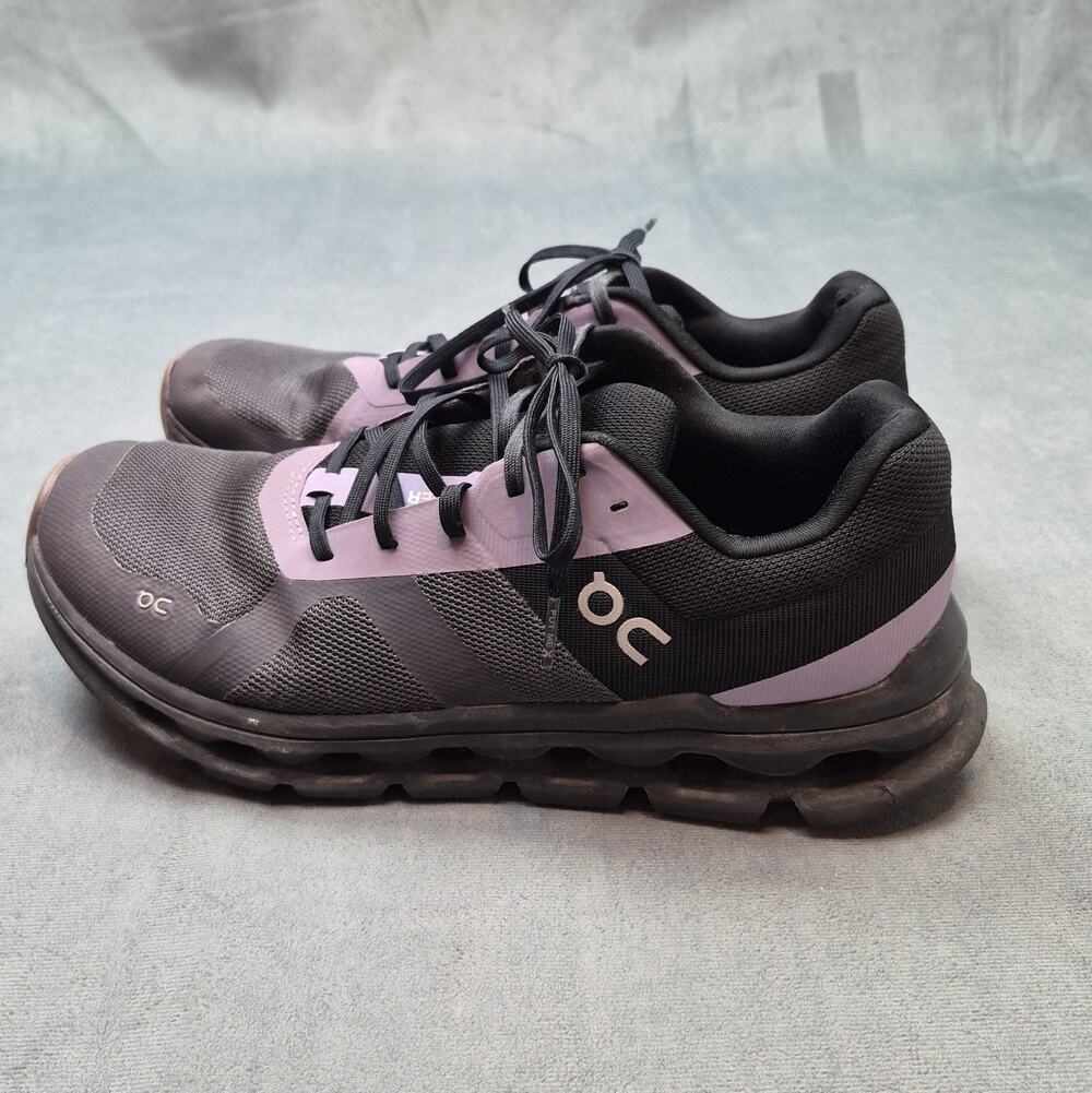 On Cloudrunner Womens Size 9.5 Iron Black Purple Walking Running Shoes Sneakers